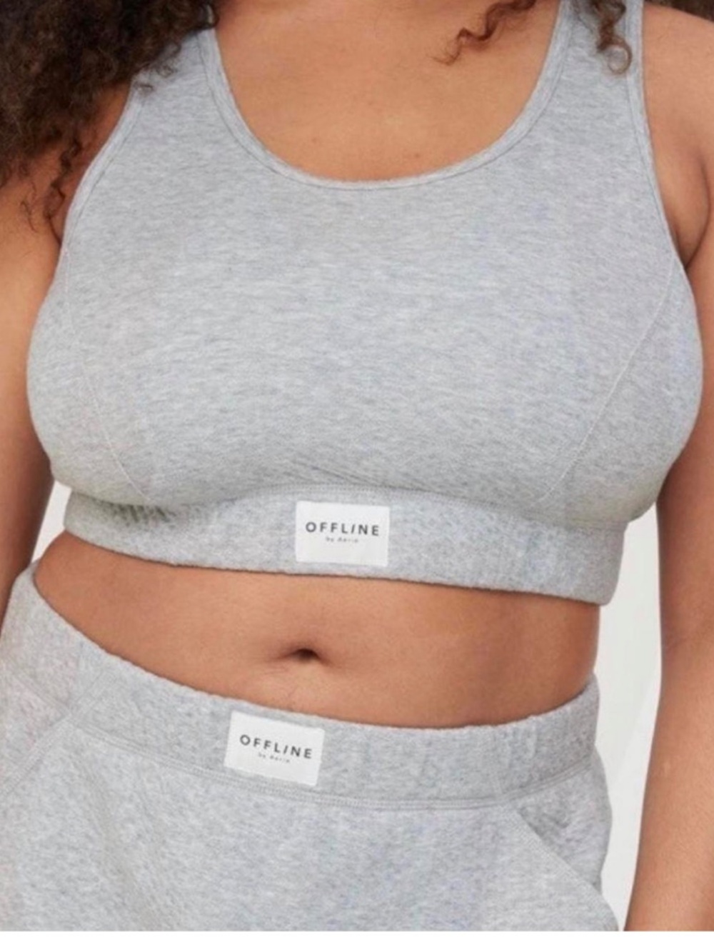 Offline by Aerie Waffleknit Grey Comfort Lounge Racerback Tank Bra size XL